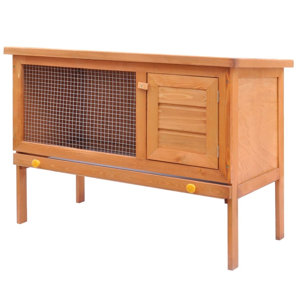 Konijnenhok Buiten Hout - 60% Korting! (Lichte Schade)