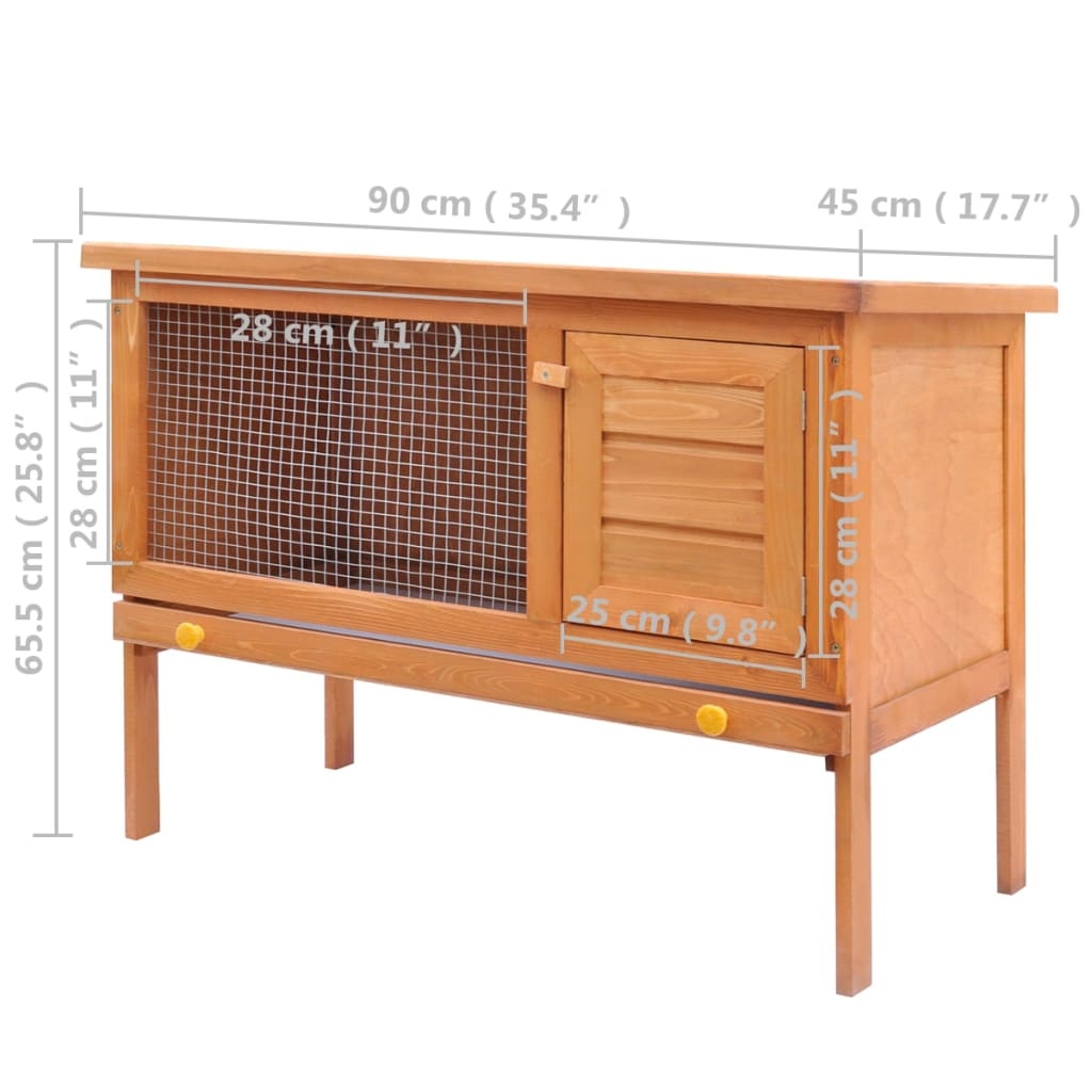 Konijnenhok Buiten Hout - 60% Korting! (Lichte Schade)