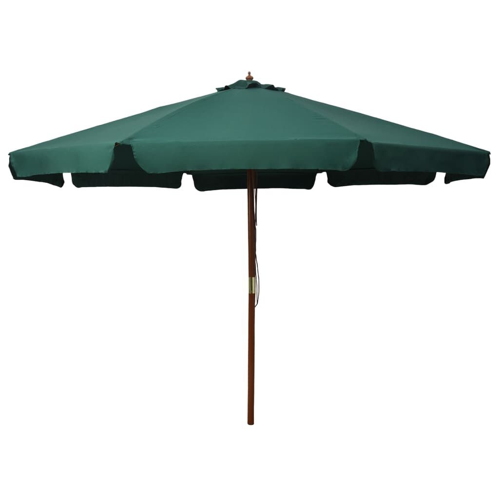vidaXL Parasol Groen 330cm - Houten Paal - 40% Korting!