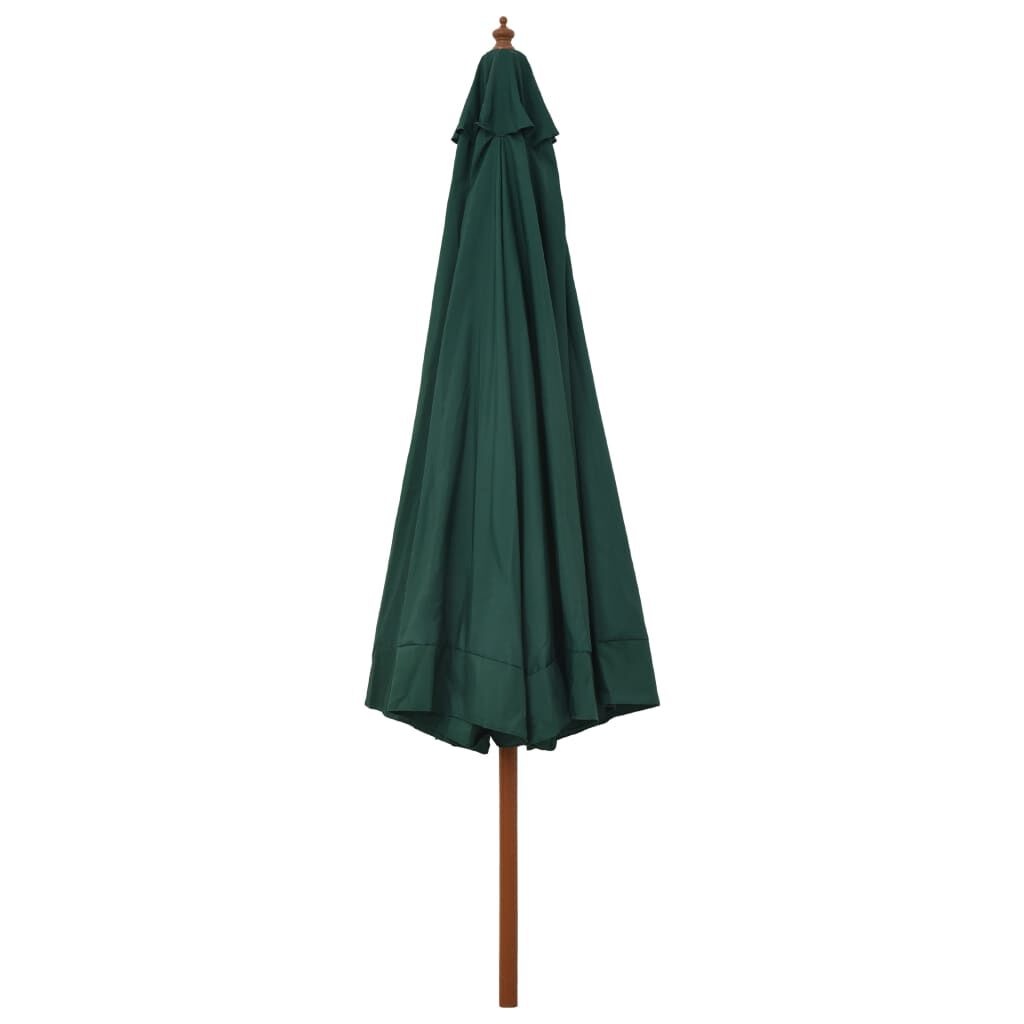 vidaXL Parasol Groen 330cm - Houten Paal - 40% Korting!