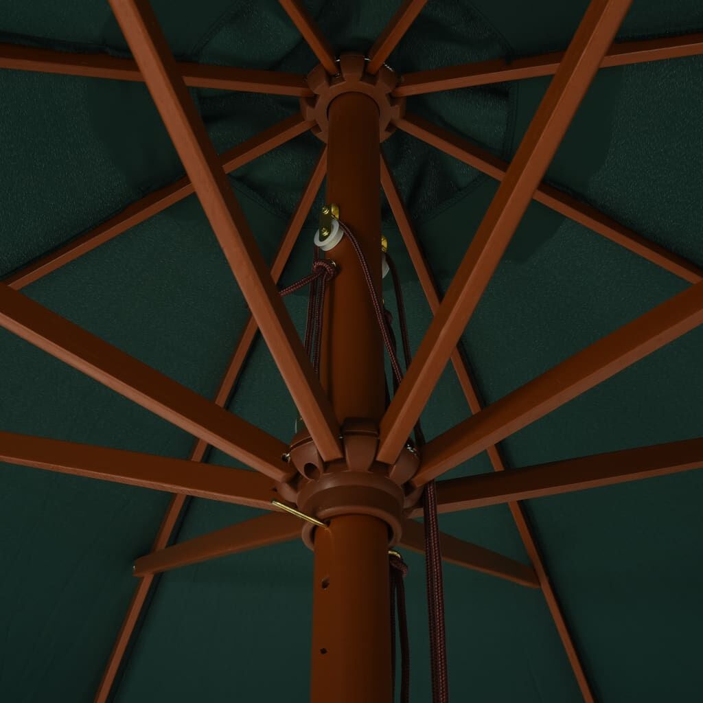 vidaXL Parasol Groen 330cm - Houten Paal - 40% Korting!
