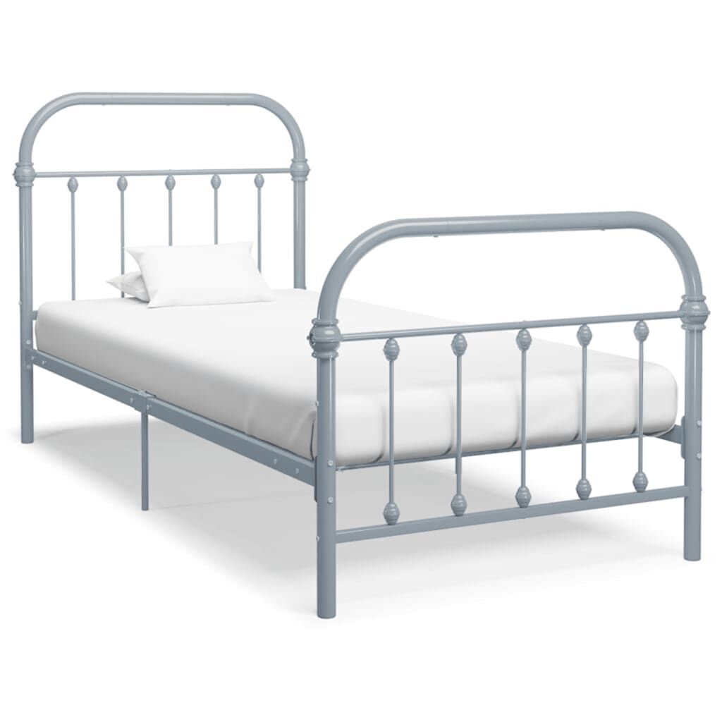 vidaXL Bedframe Metaal Grijs 100x200 - 55% Korting!