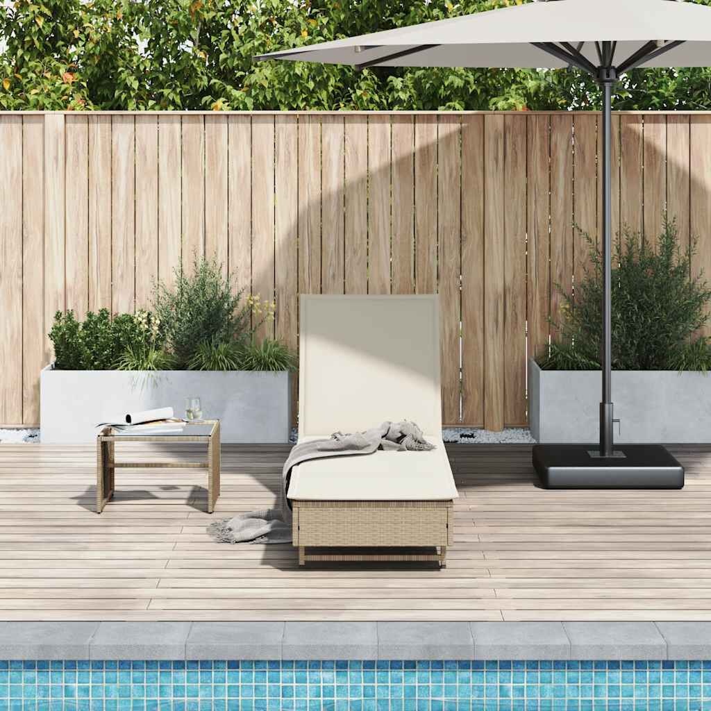 VidaXL Ligbed Beige met Kussen & Wielen - 55% Korting!