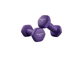 Paarse Dumbbells 2x1kg - Thuis Fitness! 61% Korting!