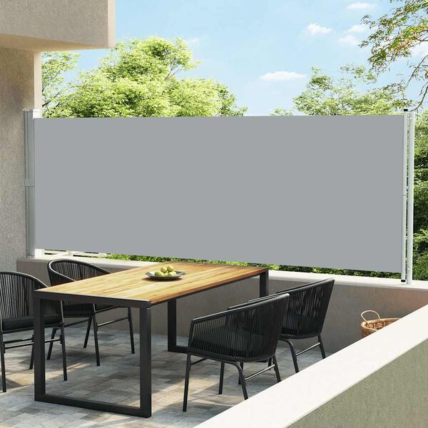 Tuinscherm Uittrekbaar 600x160cm Grijs - 55% Korting!