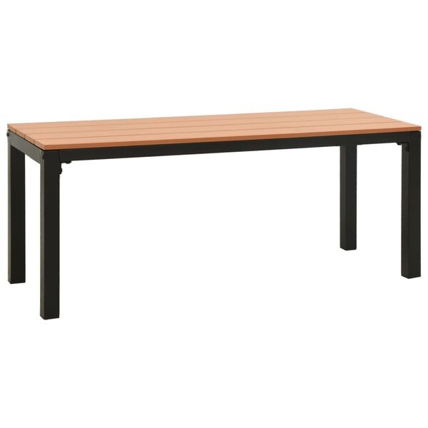 vidaXL Tuinbank 110 cm staal en HKC bruin en zwart