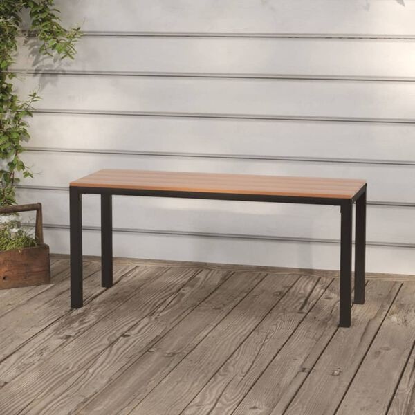 vidaXL Tuinbank 110 cm staal en HKC bruin en zwart