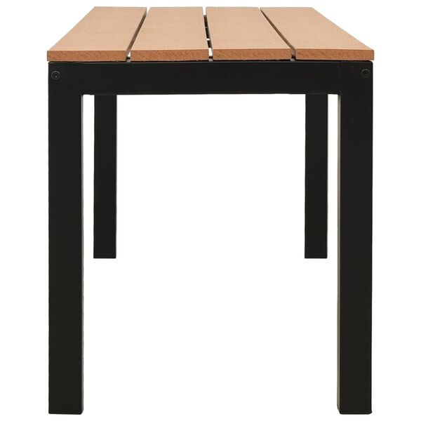 vidaXL Tuinbank 110 cm staal en HKC bruin en zwart