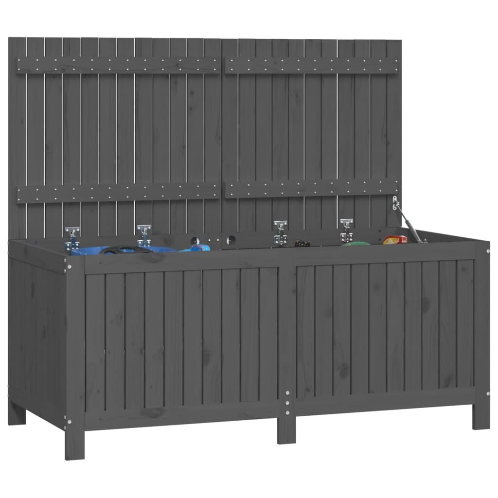 vidaXL Tuinbox 147x68x64 cm massief grenenhout grijs
