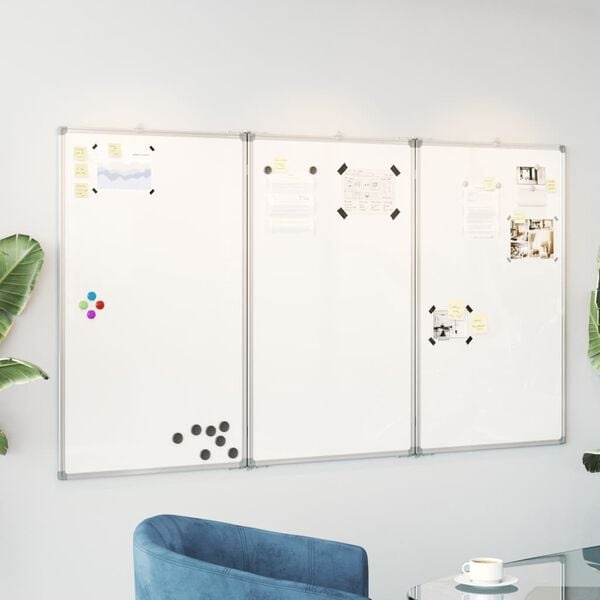 vidaXL Whiteboard magnetisch inklapbaar 180x80x1,7 cm aluminium