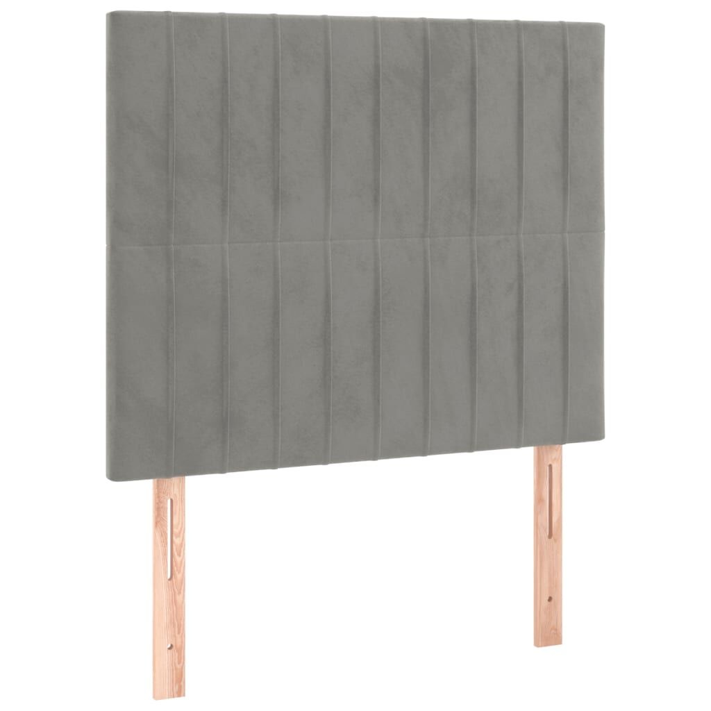 vidaXL Hoofdborden 2 st 90x5x78/88 cm fluweel lichtgrijs
