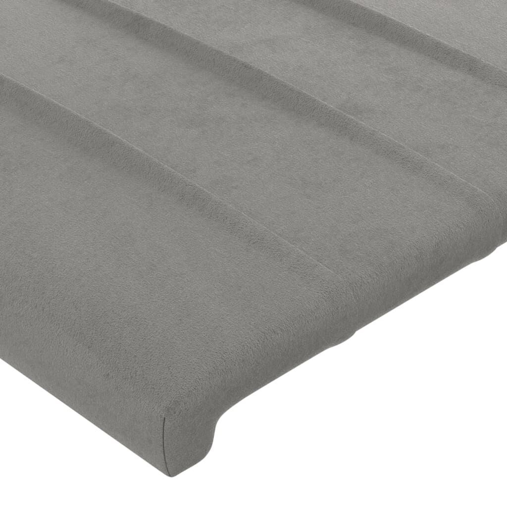 vidaXL Hoofdborden 2 st 90x5x78/88 cm fluweel lichtgrijs