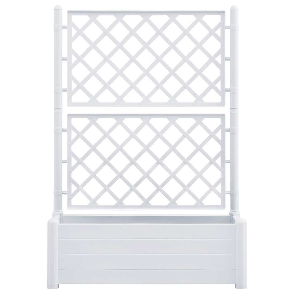 vidaXL Plantenbak met latwerk 100x43x142 cm PP wit