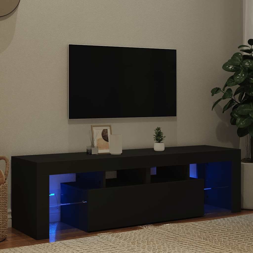 vidaXL Tv-meubel met LED-verlichting 140x36,5x40 cm zwart
