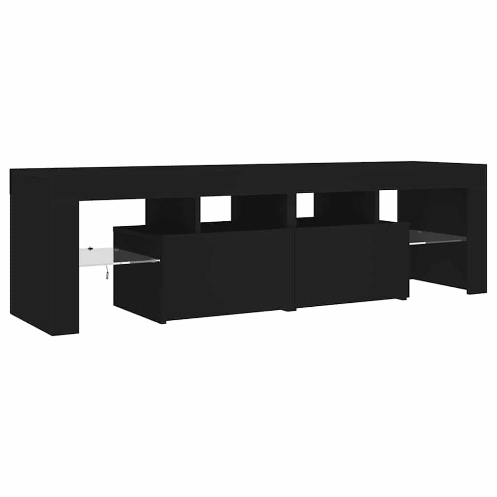 vidaXL Tv-meubel met LED-verlichting 140x36,5x40 cm zwart