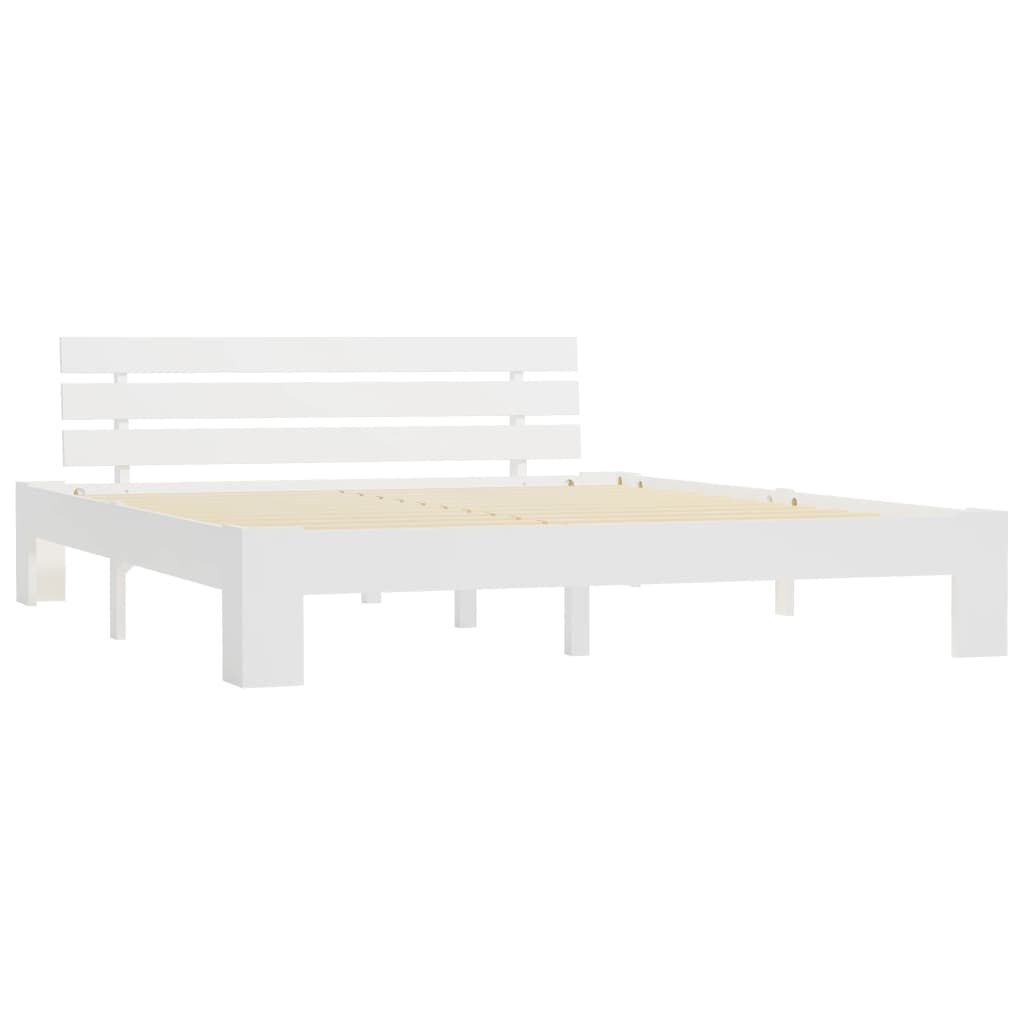 vidaXL Bedframe met hoofdbord massief grenenhout wit 180x200 cm