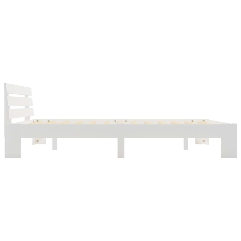vidaXL Bedframe met hoofdbord massief grenenhout wit 180x200 cm