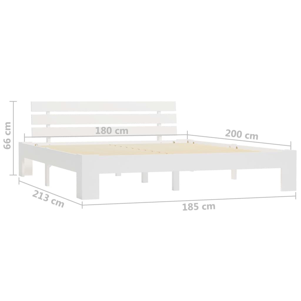 vidaXL Bedframe met hoofdbord massief grenenhout wit 180x200 cm