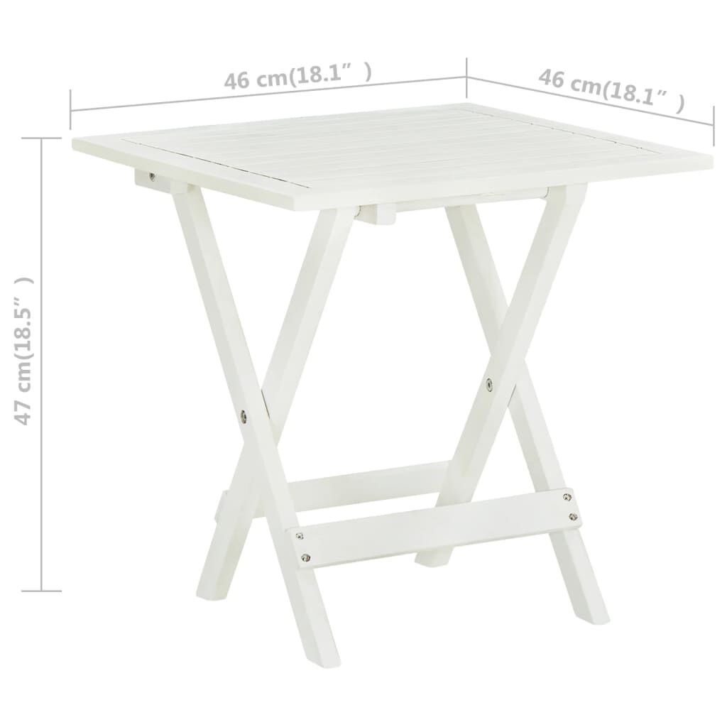 Bistrotafel Acaciahout Wit 46x46x47cm - 55% Korting!
