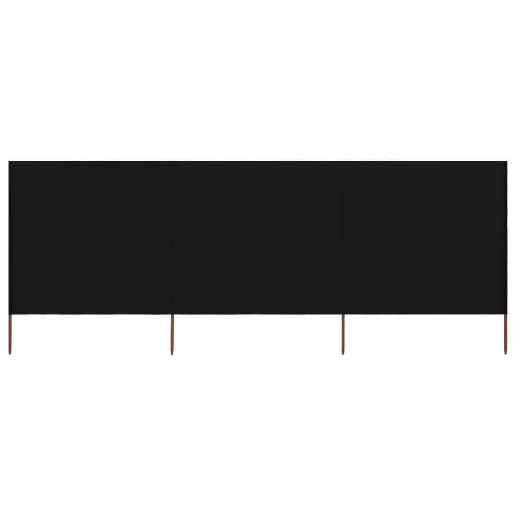vidaXL Windscherm 3-panelen 400x160 cm stof zwart