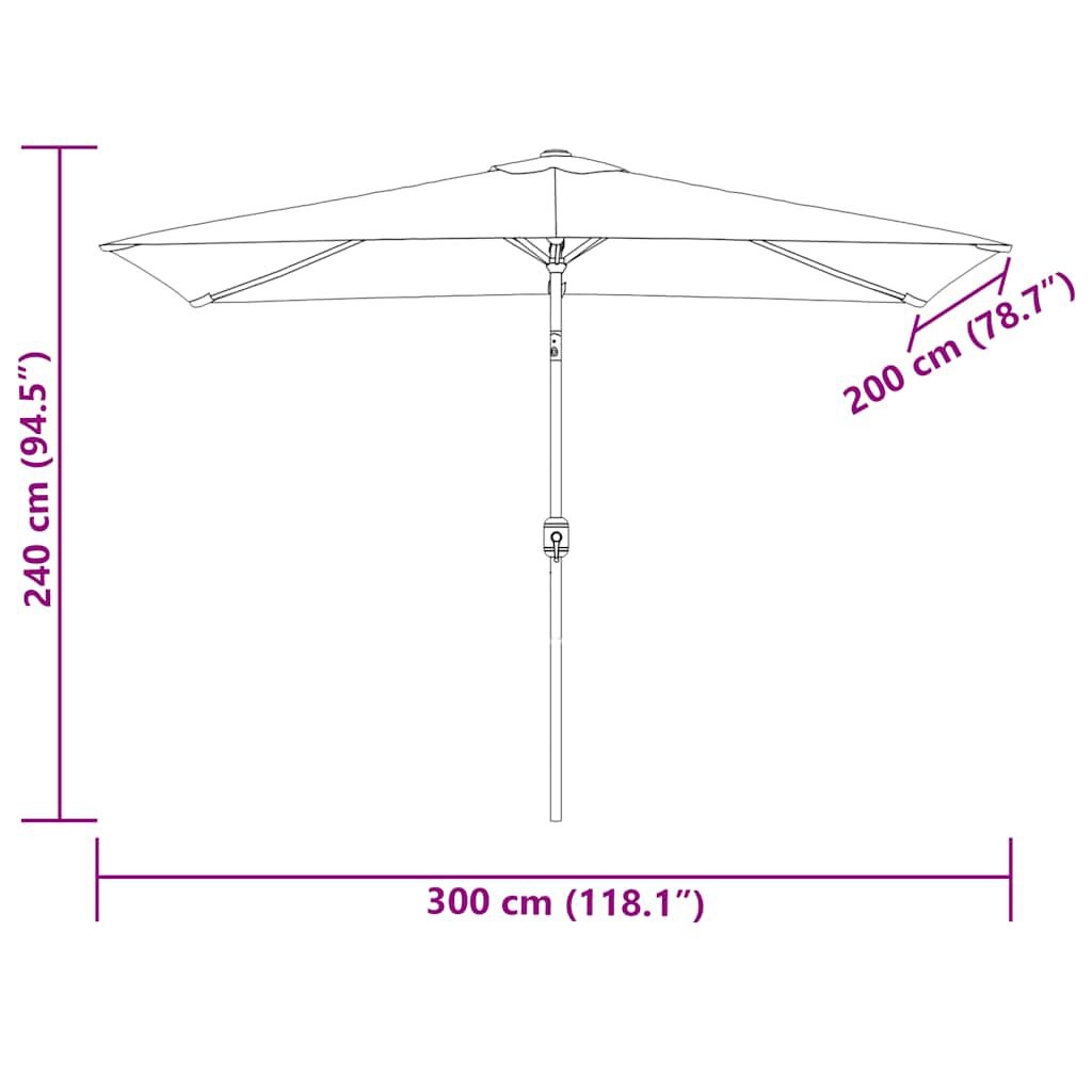 vidaXL Parasol rechthoekig 200x300 cm groen