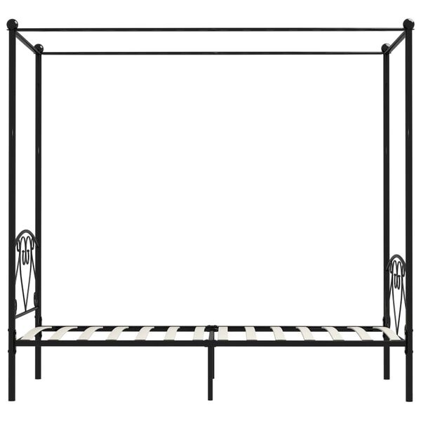 Hemelbedframe 120x200 Zwart - Deukjes, 60% Korting!