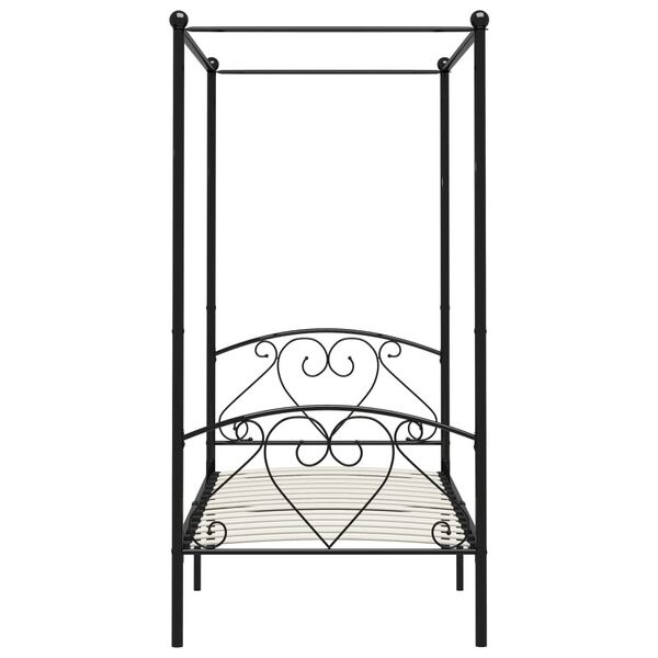Hemelbedframe 120x200 Zwart - Deukjes, 60% Korting!