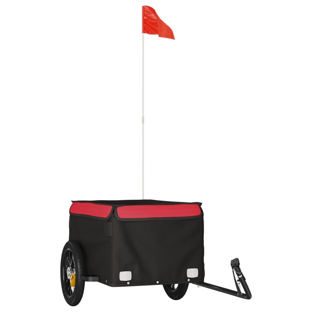 vidaXL Fietstrailer Zwart/Rood - 30kg - 40% Korting!