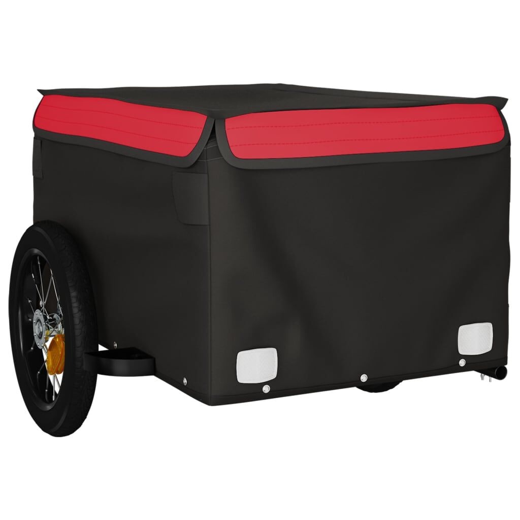 vidaXL Fietstrailer Zwart/Rood - 30kg - 40% Korting!