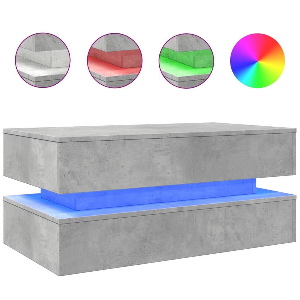 Salontafel LED Betongrijs 90cm - 40% Korting!