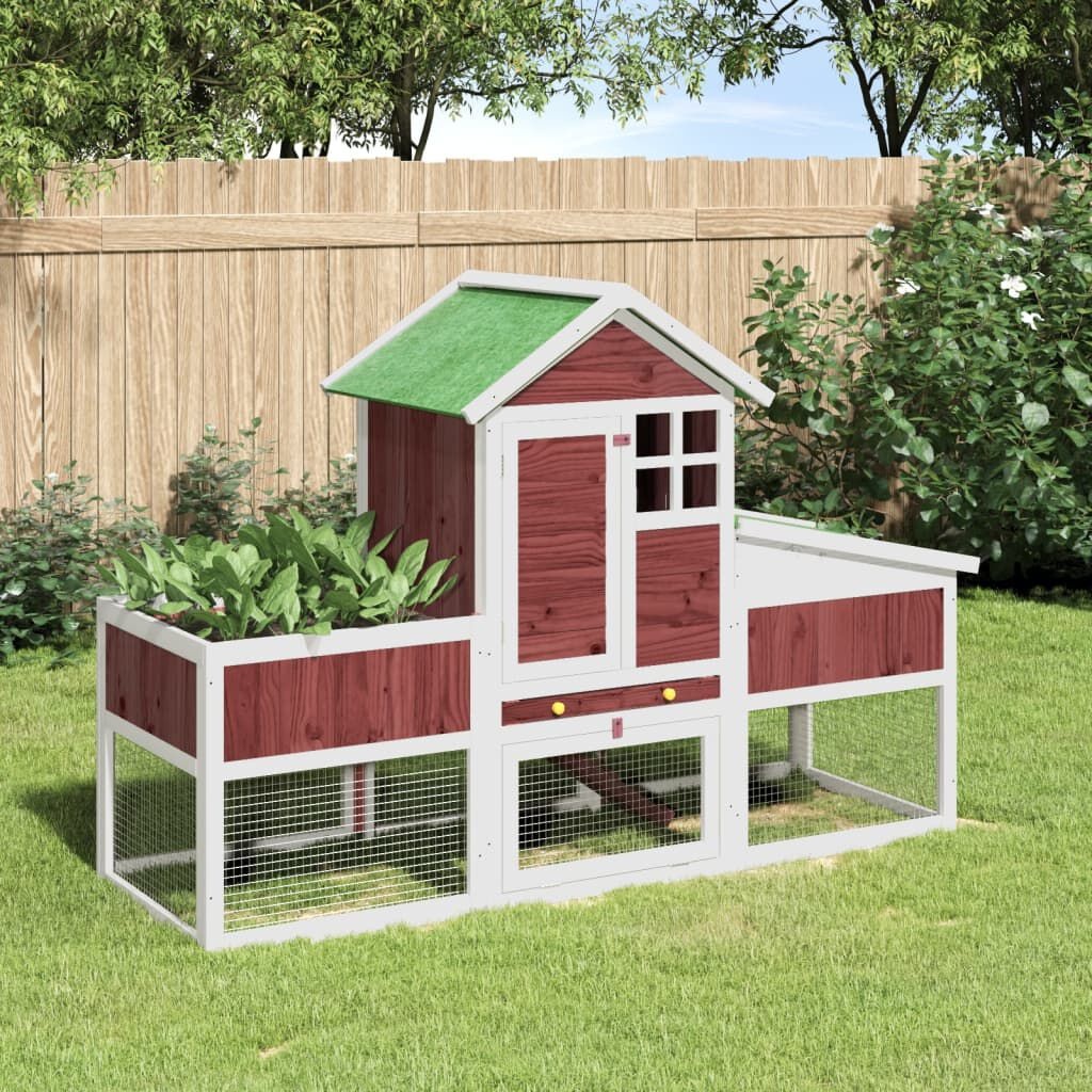 Konijnenhok Grenenhout Mokka 170cm - 40% Korting!