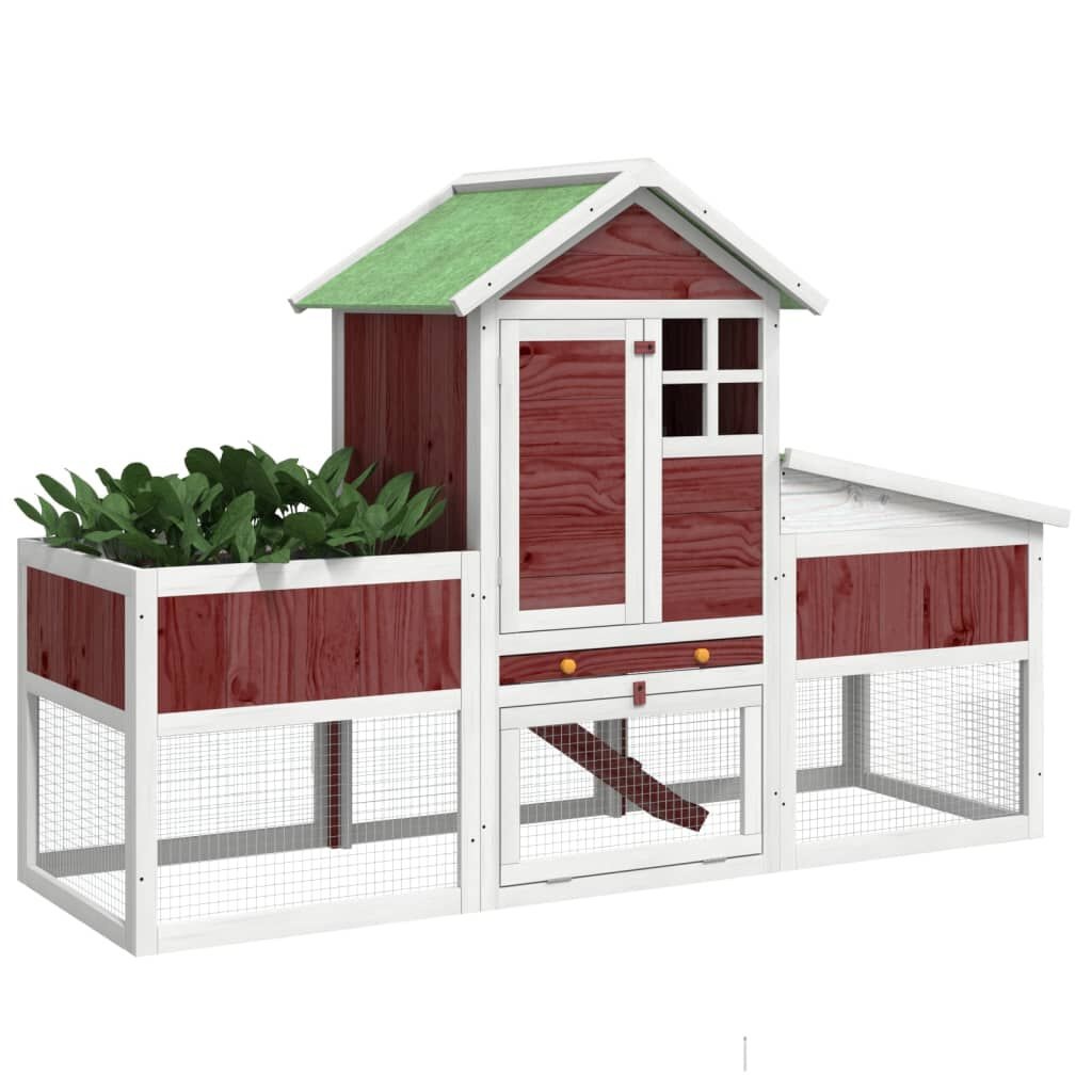 Konijnenhok Grenenhout Mokka 170cm - 40% Korting!