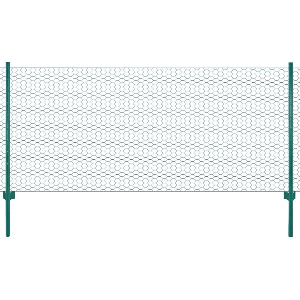 Draadgaashek met Palen 25x0,5m Groen - 40% Korting!