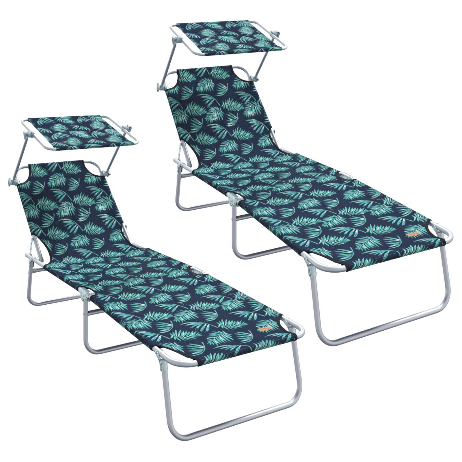 Ligbed met Luifel Bladmotief - Inklapbaar - 40% Korting!