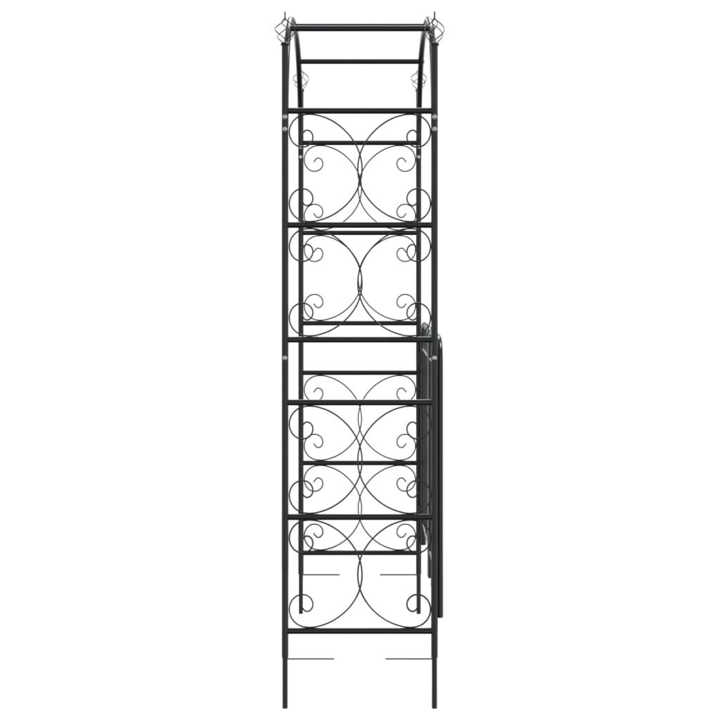 Tuinboog met Poort Zwart - 55% Korting! (Krasje)