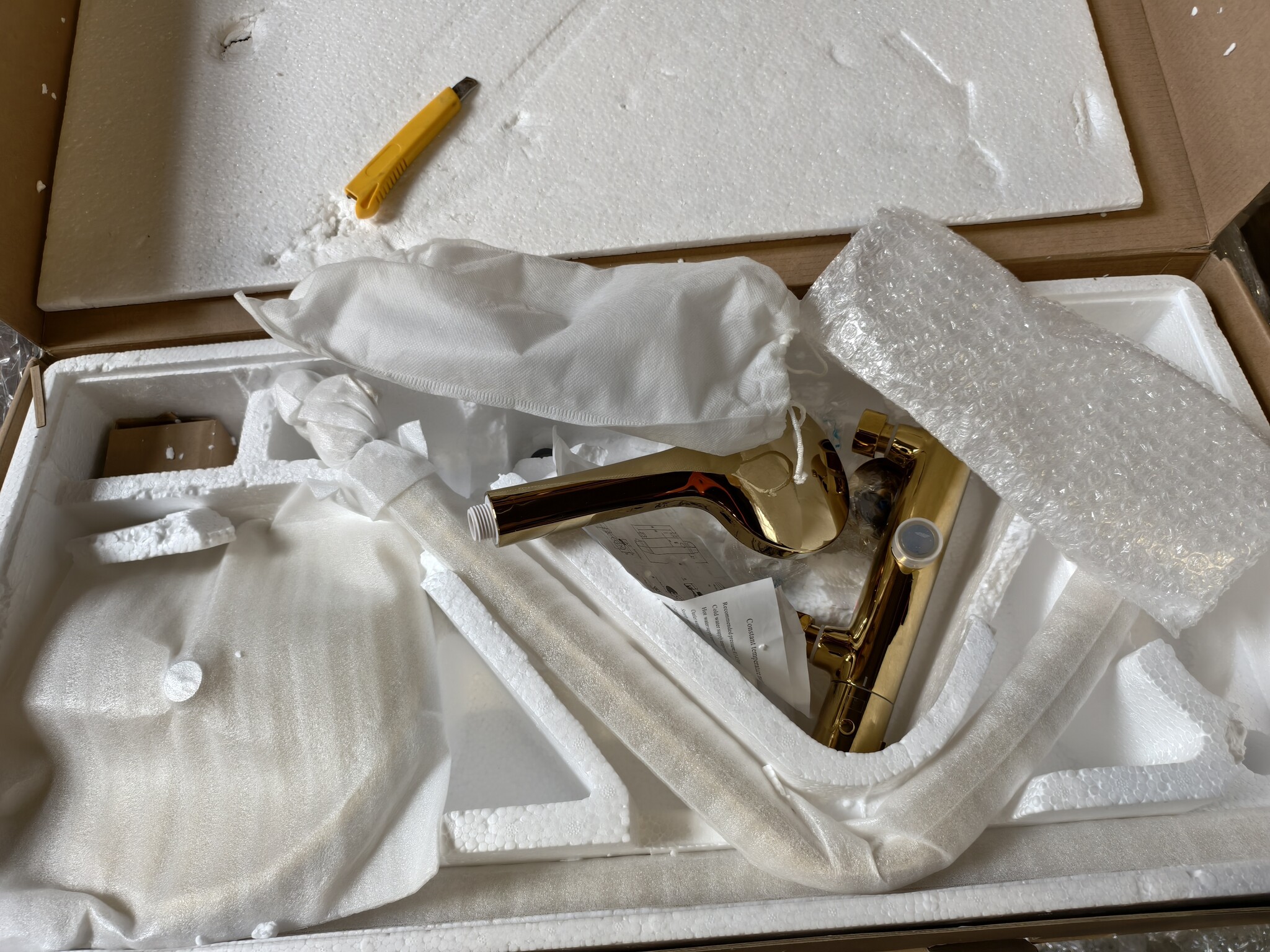 Regendoucheset Goud - Thermostaat - 25cm - 55% Korting! (Gebruikt)