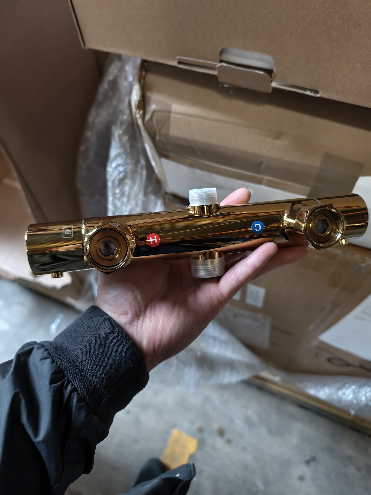 Regendoucheset Goud - Thermostaat - 25cm - 55% Korting! (Gebruikt)