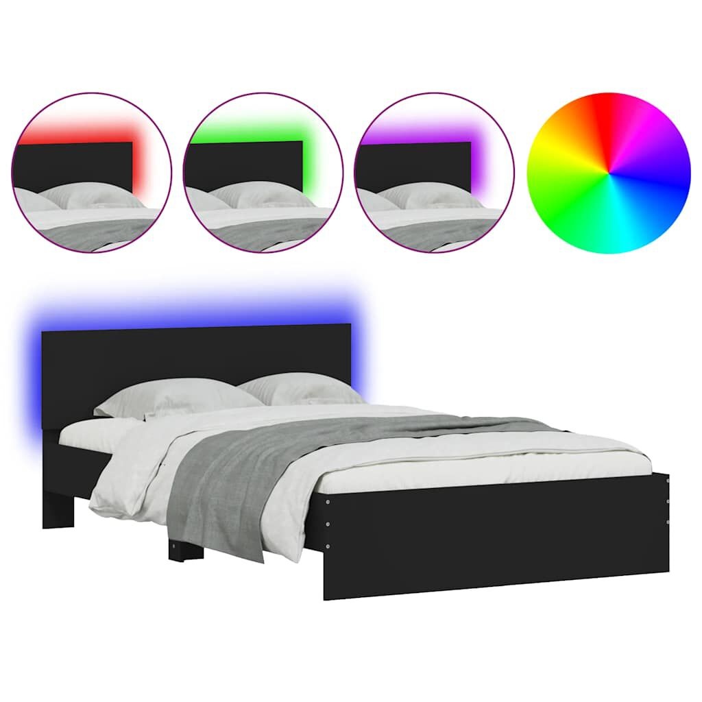 vidaXL Bedframe LED 120x190 Zwart -40%! Zo Goed Als Nieuw