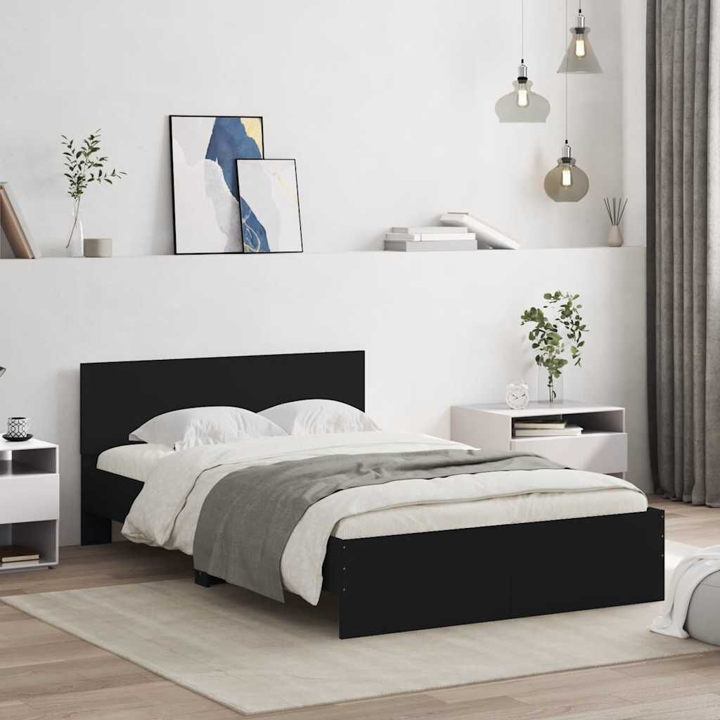 vidaXL Bedframe LED 120x190 Zwart -40%! Zo Goed Als Nieuw