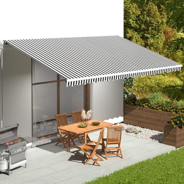 Luifeldoek 6x3,5m Antraciet/Wit - Retourdeal 40% Korting!