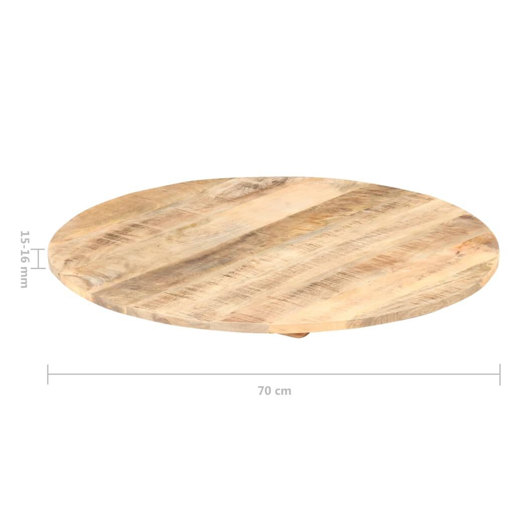 Mangohouten Tafelblad 70cm - Rond, Massief & Uniek - 55% Korting!
