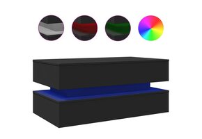 Salontafel met LED Zwart 90x50cm - 60% Korting!