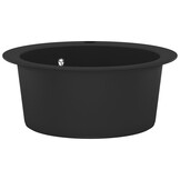 VidaXL Granieten Gootsteen Zwart - Rond, Enkele Bak - 40% Korting!