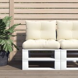 vidaXL Palletkussens Crème - Scheurtje - 64% Korting!