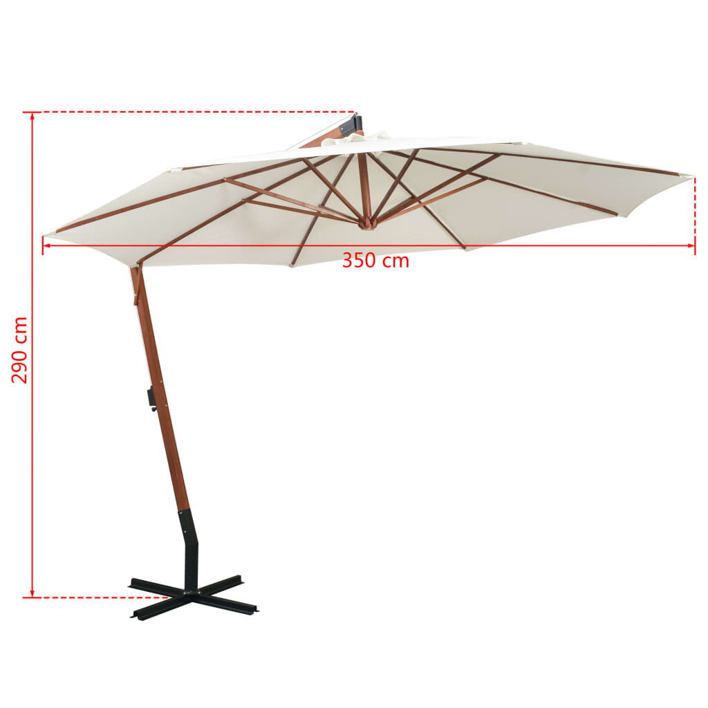 Zweefparasol Wit 350cm - 68% Korting! (Beschadigde Verpakking)