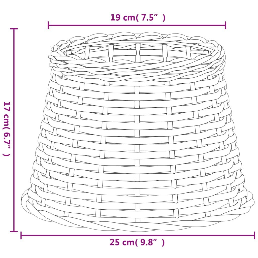 VidaXL Lampenkap Wicker Bruin Ø25cm - 40% Korting!