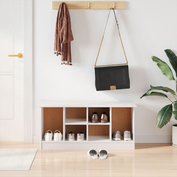 VidaXL Schoenenbank ALTA Grenenhout Wit 100cm - 40% Korting!