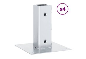 vidaXL Spokkels Vierkant (4 st) - Gegalvaniseerd - 40% Korting!