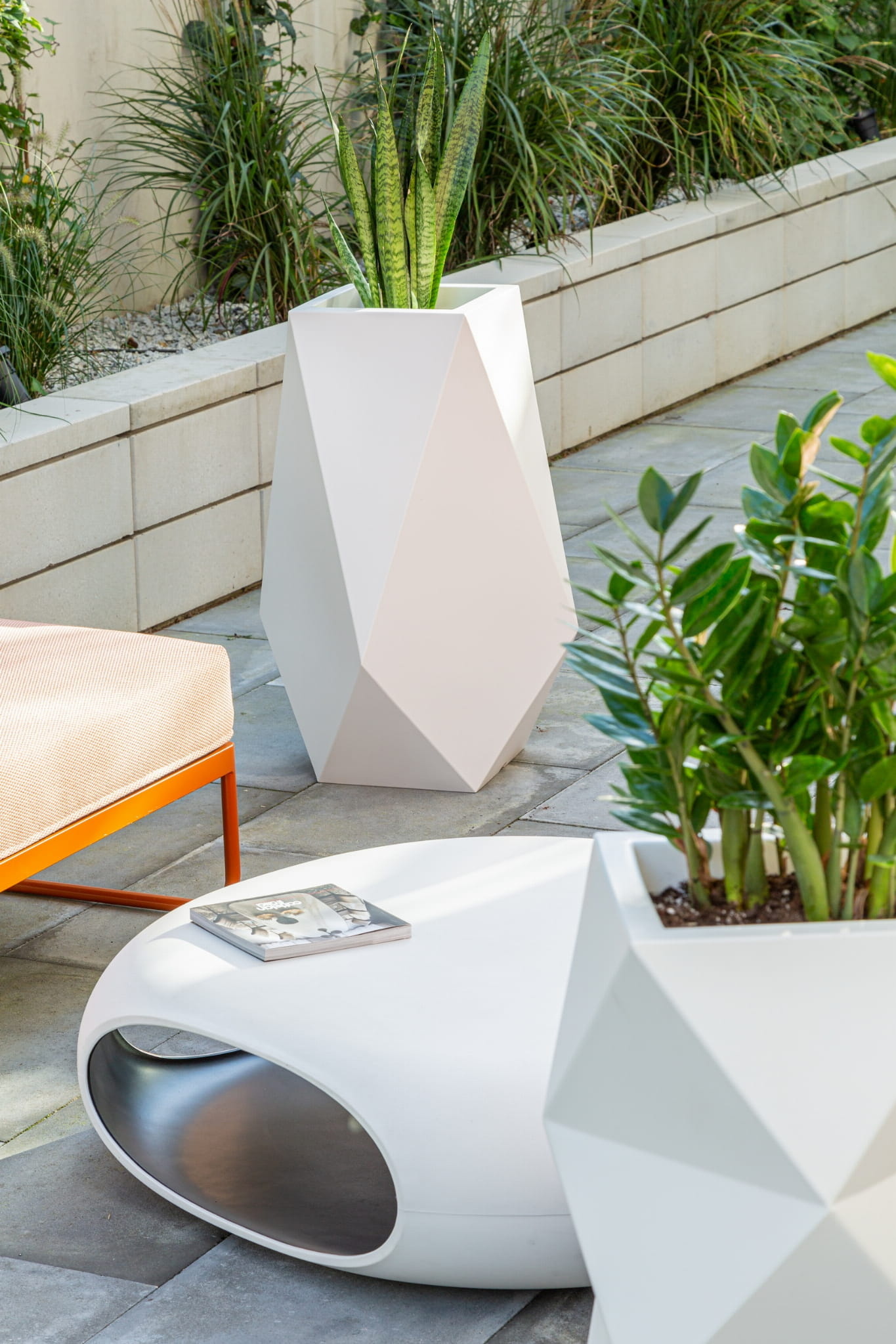 Bloempot VOLCANO Wit 80cm - Zo Goed Als Nieuw! -40%