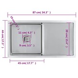 Handgemaakte RVS Gootsteen 87cm - 40% Korting!